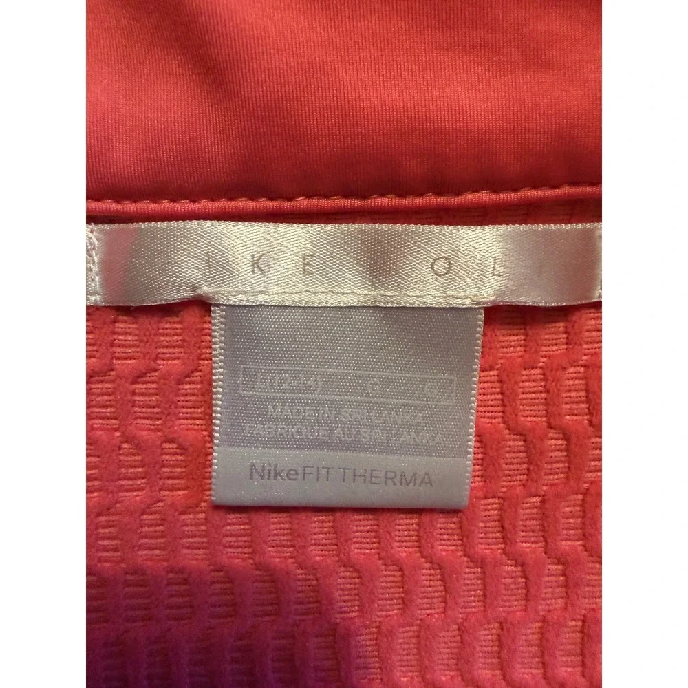 Nike Golf Therma-FIT Quarter Zip Pullover Coral Pink Womens Large Fleece Top